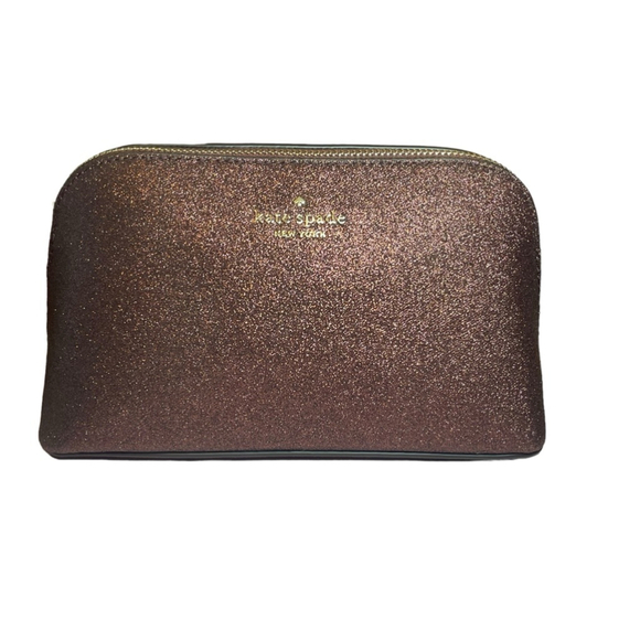 Kate Spade Small Burgundy Glitter Pouch - Picture 7 of 9
